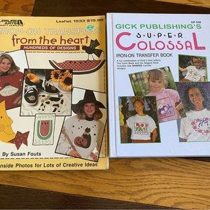 2X Iron-on Transfer books - 100’s of patterns all themes great condition